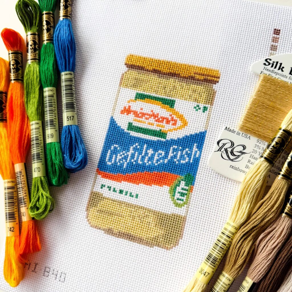 Gefilte Fish Jar Needlepoint Kit (ModernTribe)