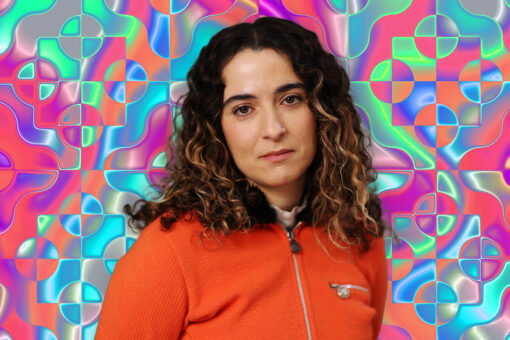 Rachel Kaly on a psychedelic background