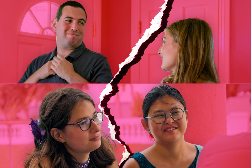 David Isaacman and Abbey Romeo, and Pari Kim and Tina Zhu Xi Caruso from "Love on the Spectrum" on Netflix