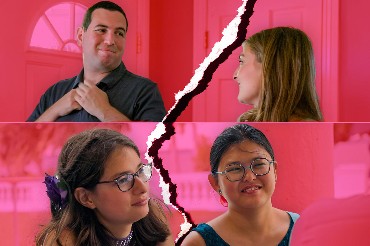 David Isaacman and Abbey Romeo, and Pari Kim and Tina Zhu Xi Caruso from "Love on the Spectrum" on Netflix