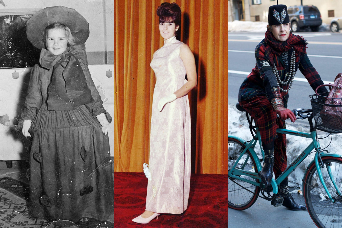 Three photos of Tziporah Salamon at different ages.