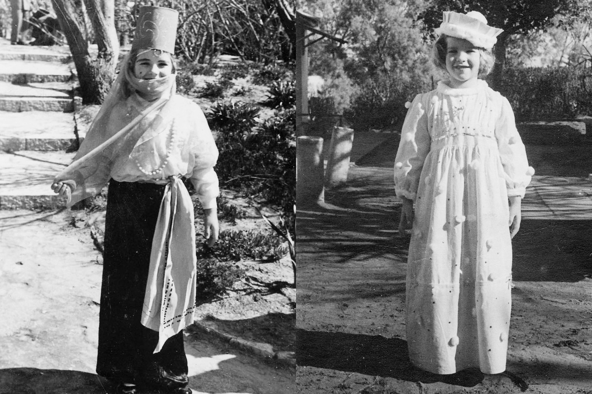 Two photos of young Tziporah Salamon 