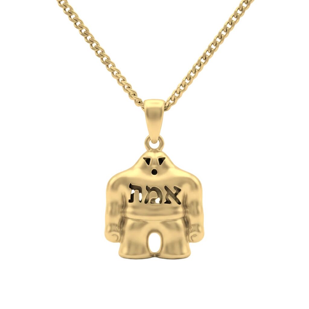 Gold-Plated Golem Necklace (Prague Judaica)