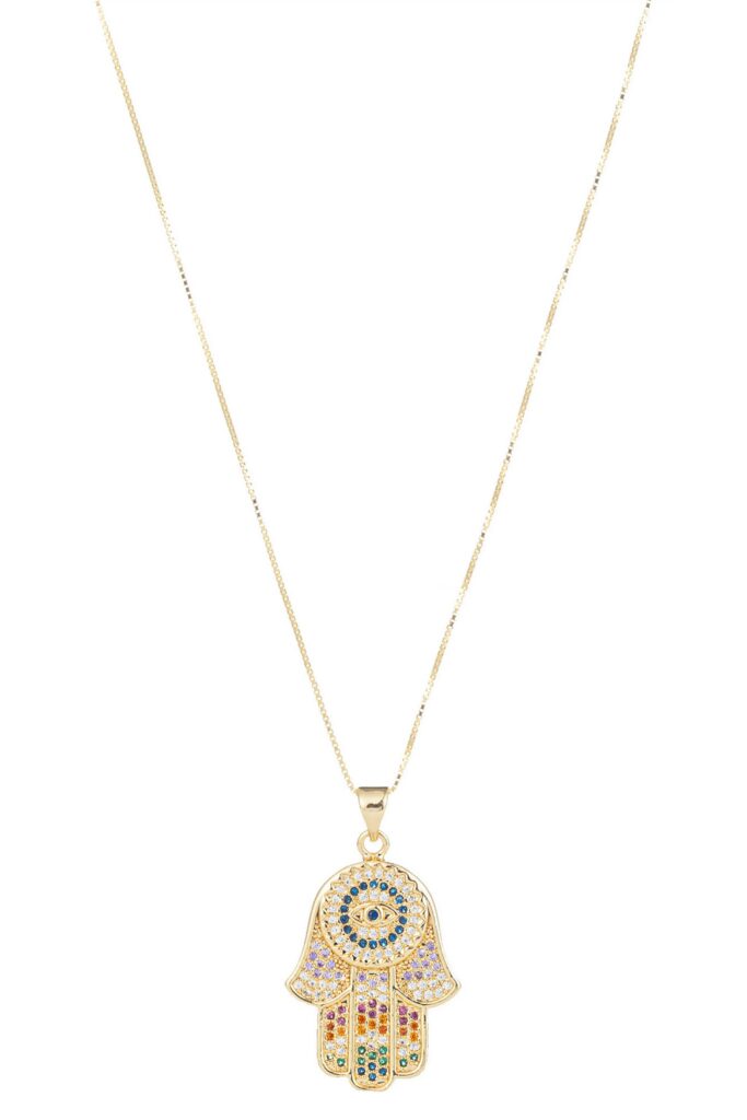 Clair Rainbow CZ Hamsa Pendant (Nordstrom Rack)