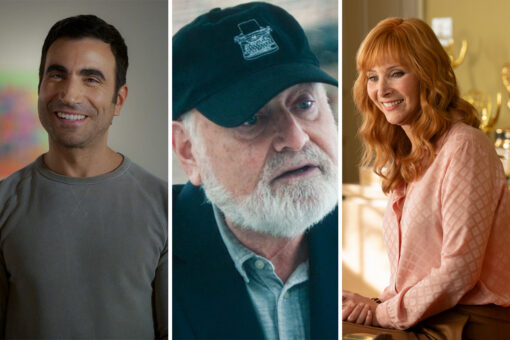 Brett Goldstein, Rob Reiner and Lisa Kudrow in a collage. All are nominees at the 2026 Emmys.