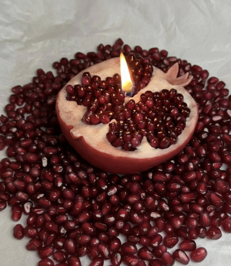 Hyper Realistic Pomegranate Candle (EcoCandleLab on Etsy)