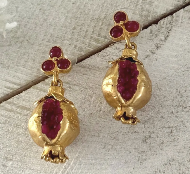Semiprecious Pomegranate Earrings (AfsanaBoutique on Etsy)
