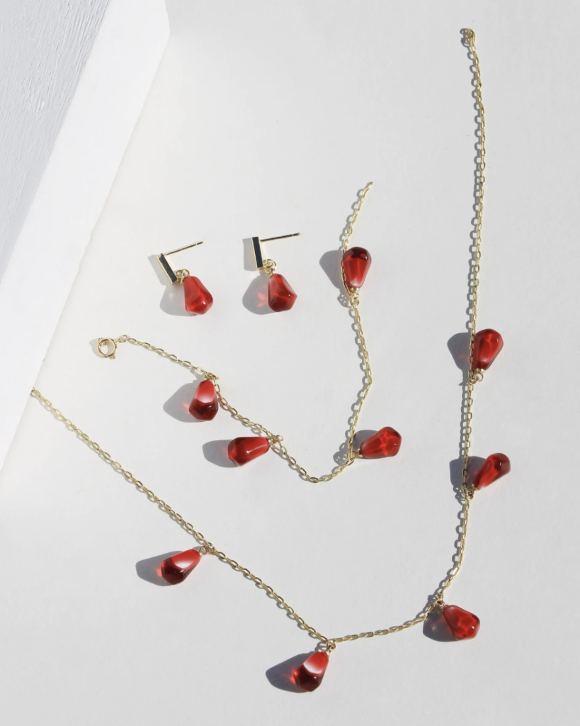 Pomegranate Jewelry Set (TaifJewelry on Etsy)