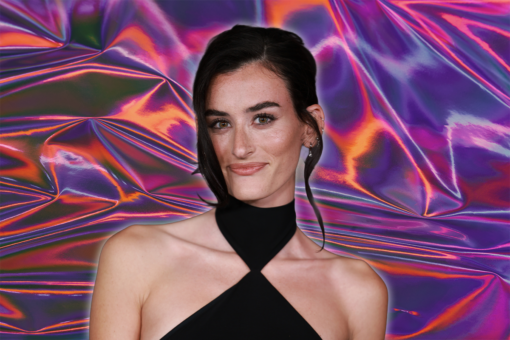 Jewish singer-songwriter Stella Lefty on a colorful background