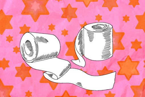 Toilet paper on a Jewish star background