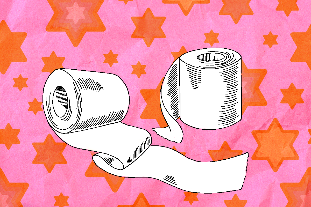 Toilet paper on a Jewish star background