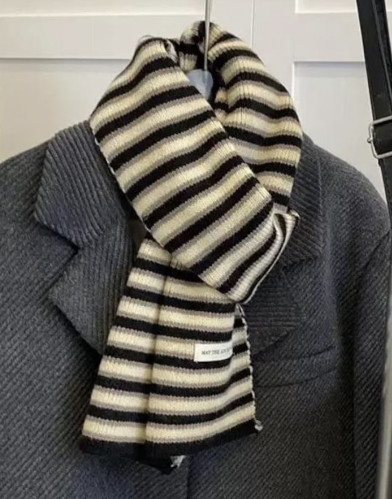 Soft Wool Striped Scarf in Classic Stripe (LoomNLineDesign on Etsy)