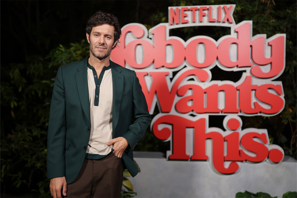 Adam Brody attends the Nobody Wants This S3 "Housewarming" Party on October 14, 2026 in Los Angeles, California